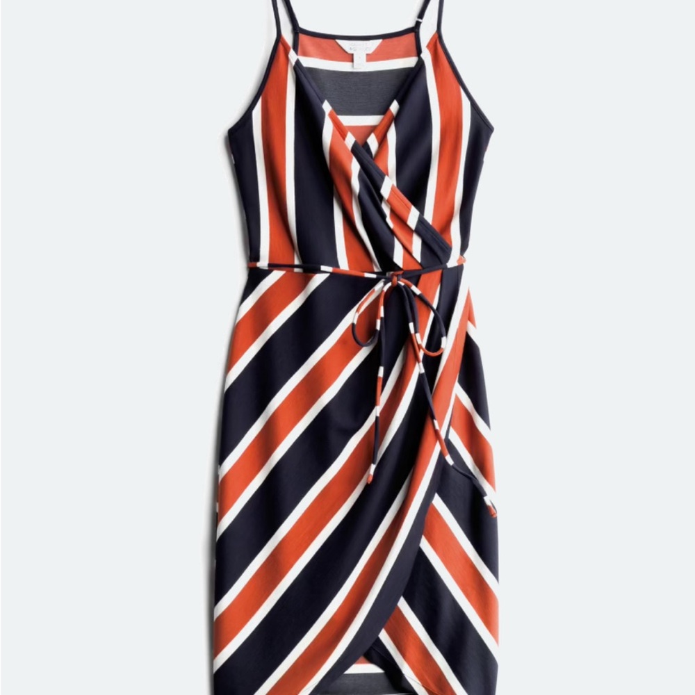 41 Hawthorn Asymmetrical Dress - Navy, Red, and White